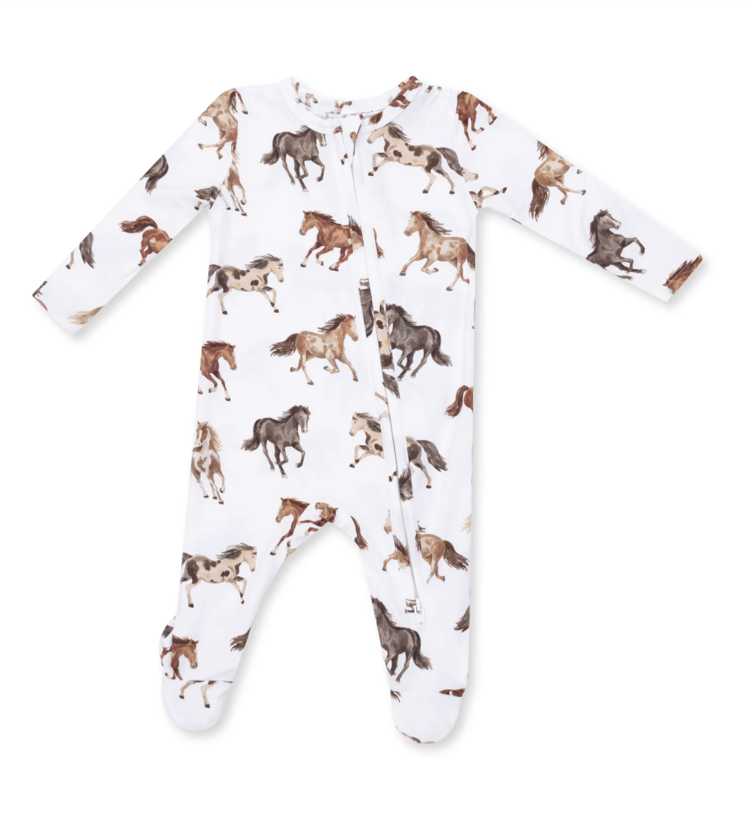 Angel Dear Wild Horses Zipper Footie