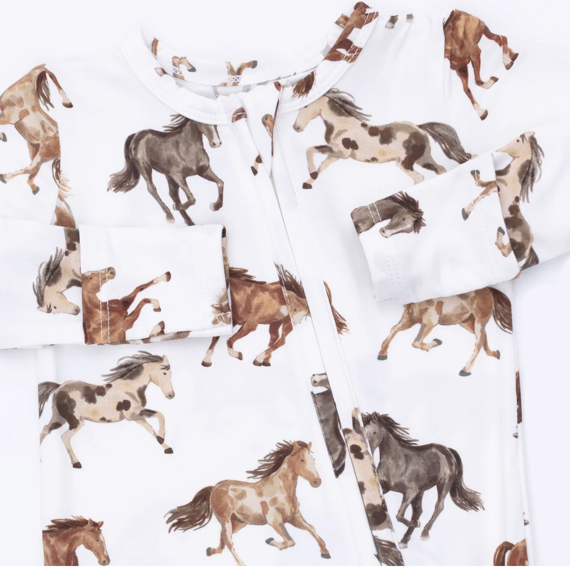 Angel Dear Wild Horses Zipper Footie