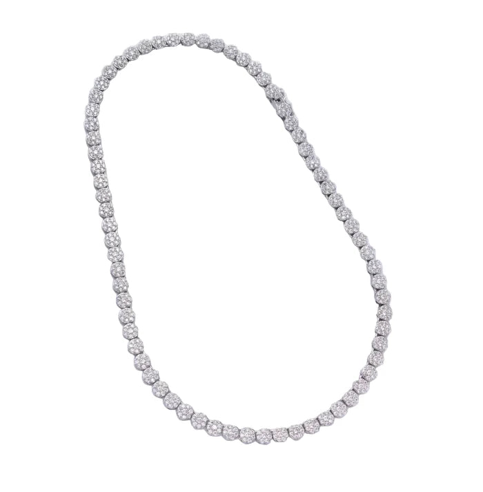 Micro Paved CZ Round Tennis Chain Necklace