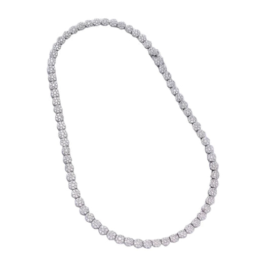 Micro Paved CZ Round Tennis Chain Necklace