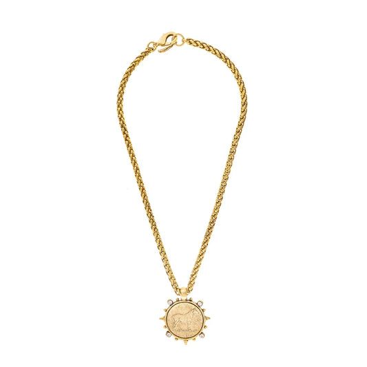 Yochi NY Kelpie Horse Medallion Necklace