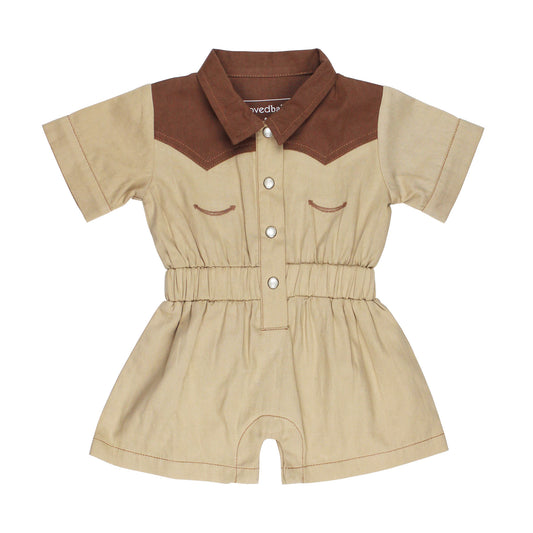 L'oved Baby Organic Western Romper- Oatmeal