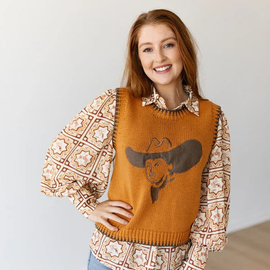 Big Hat Cowboy Sweater Vest