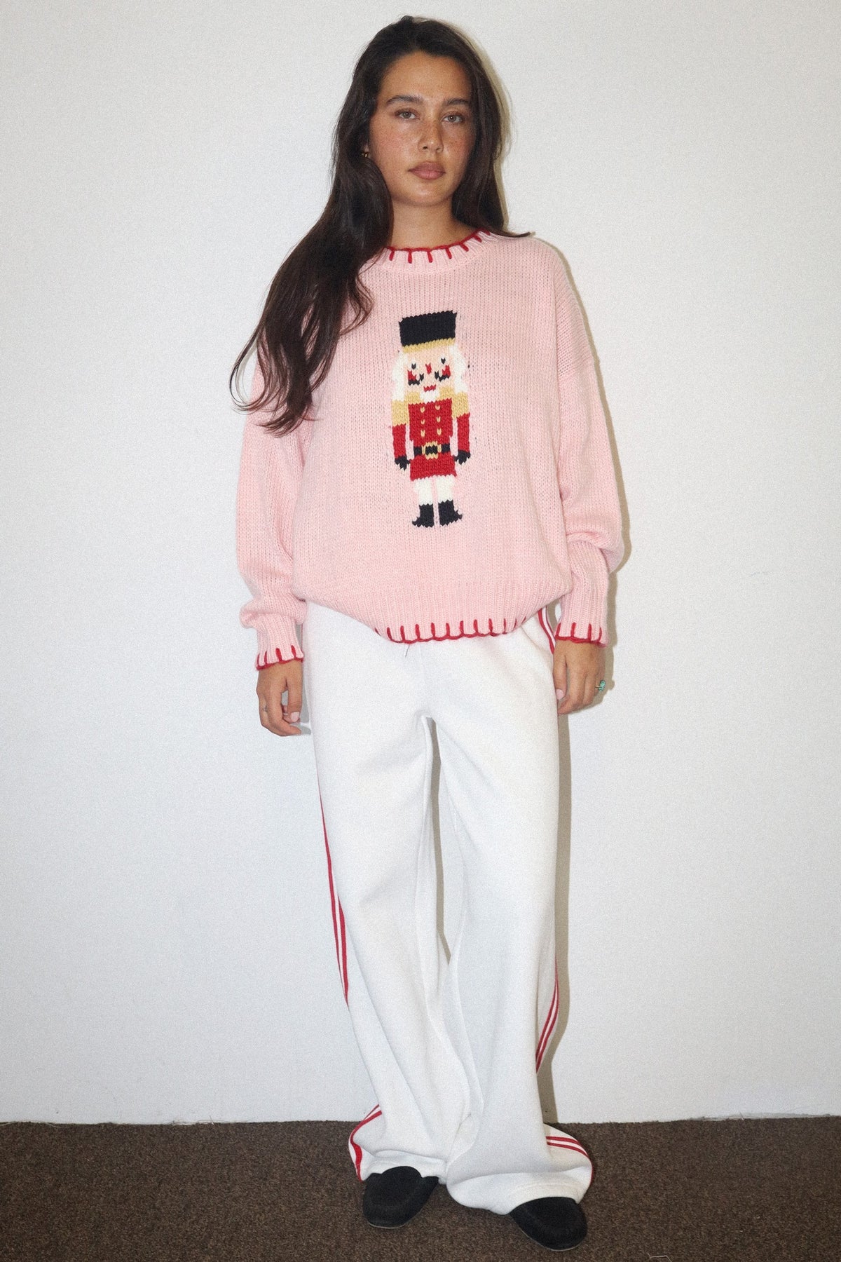 Nutcracker Intarsia Crew Neck Sweater