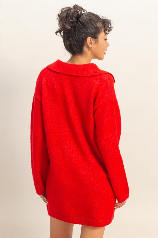 Red Polo Sweater Dress