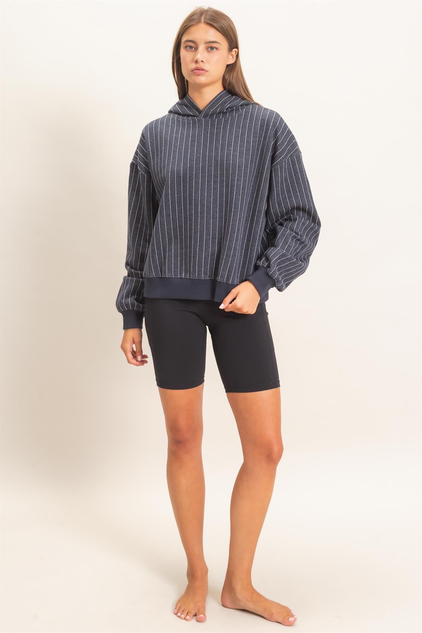 Pinstripe French Terry Hoodie