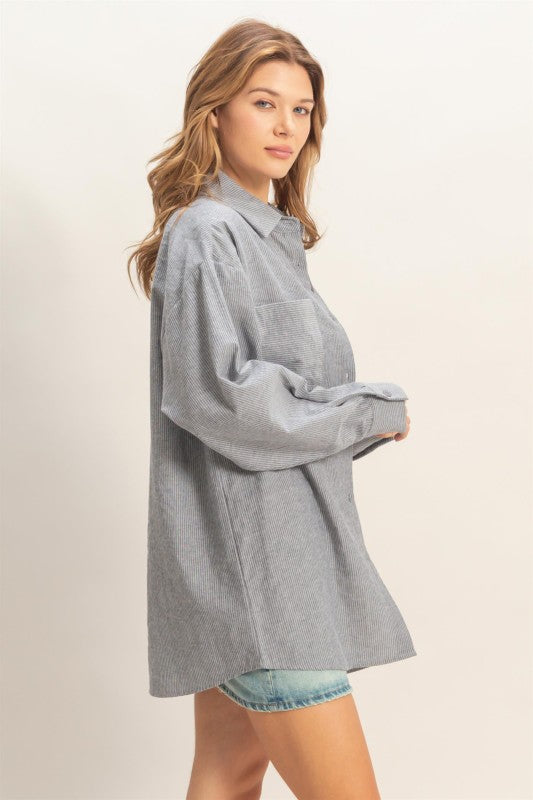Black Button Up Top