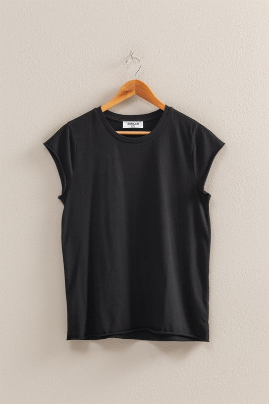 Black Soft Cap Sleeve T-Shirt