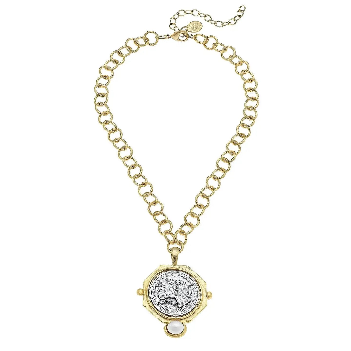 Susan Shaw Horse Coin & Freshwater Pearl Necklace