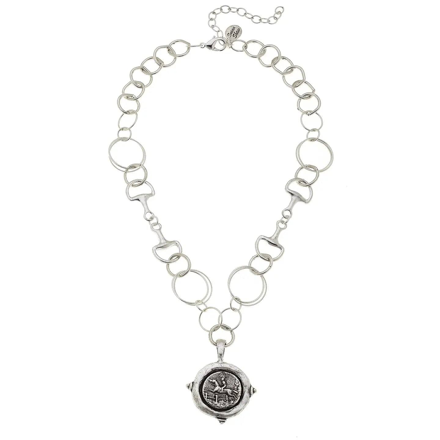 Susan Shaw Silver Equestrian Horse Bit Necklace