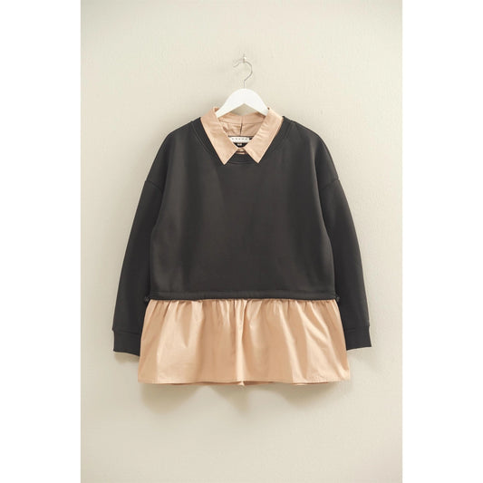 Collard Mixed Media Sweatshirt
