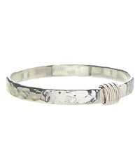 Sterling Hammered Bangle Bracelet