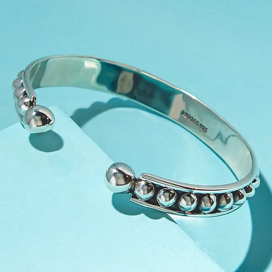 Sterling Bubble Bead Cuff Bracelet