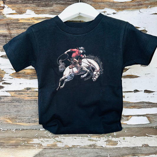 Bucking Horse Black Tee- Toddler
