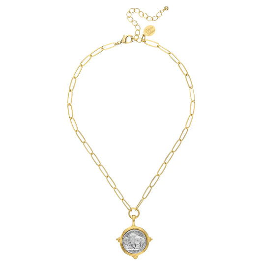 Susan Shaw Buffalo Nickle Paper Clip Necklace