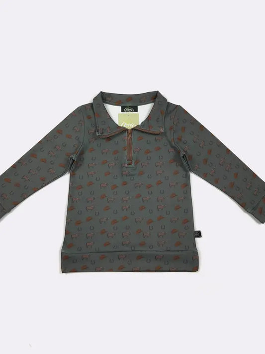 Juniper Longhorn Boys Quarter Zip Top