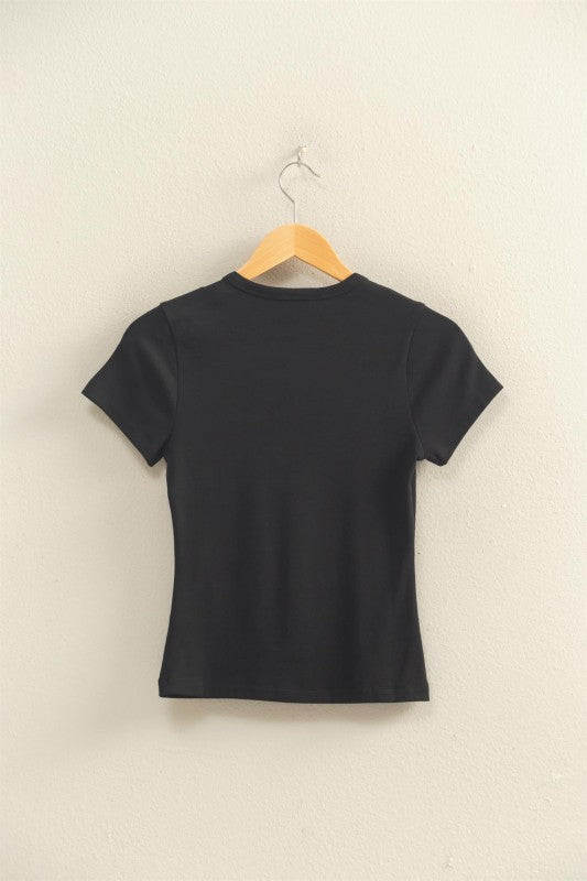 Mineral Wash Crew Neck Tee- Black