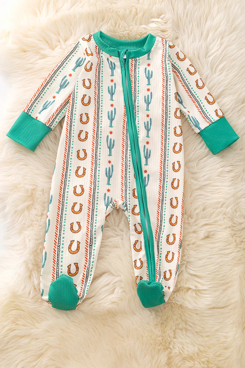Infant Boys Horseshoe & Cactus Onesie