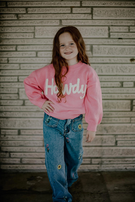 Toddler Pink Howdy Sweater