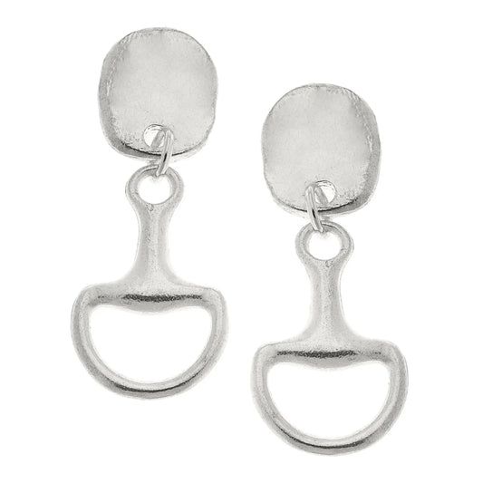 Susan Shaw Silver Horse Bit Earrings