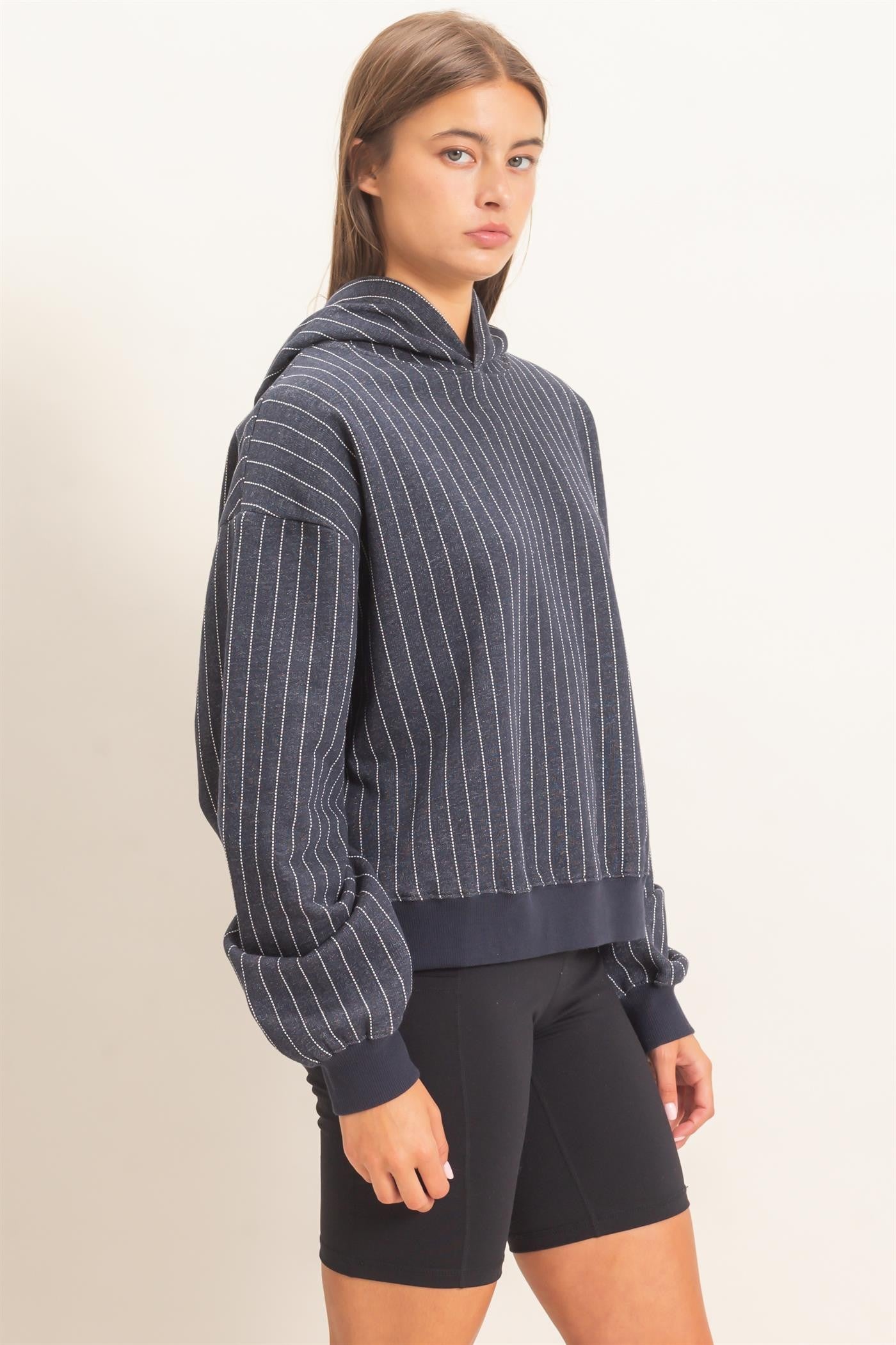 Pinstripe French Terry Hoodie