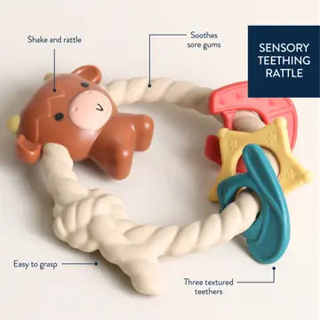 Ritzy Rattle Highland Cow Silicone Teether