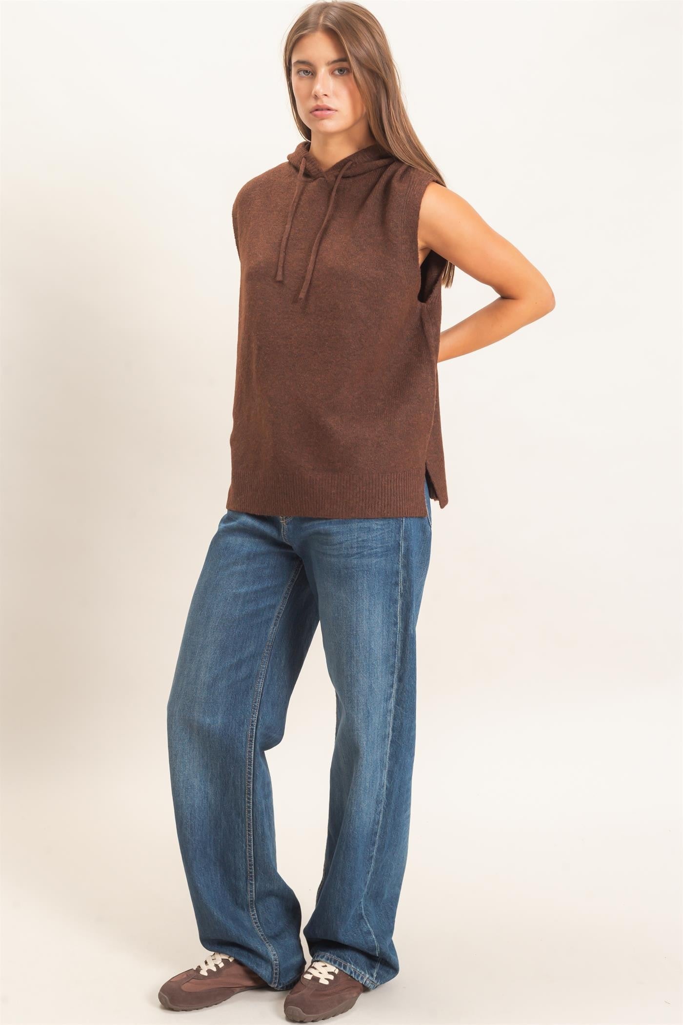 Sleeveless Hoodie Sweater