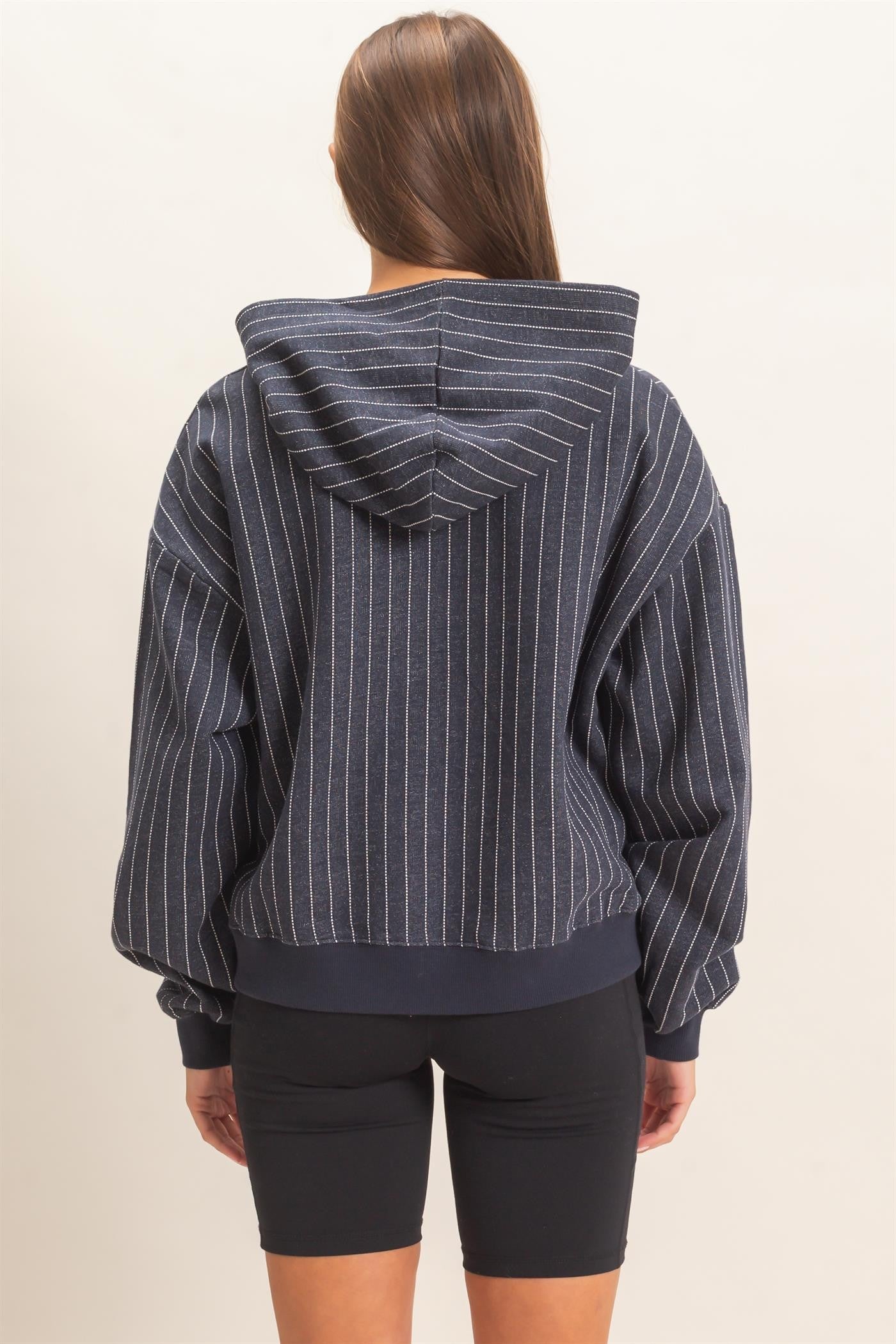 Pinstripe French Terry Hoodie