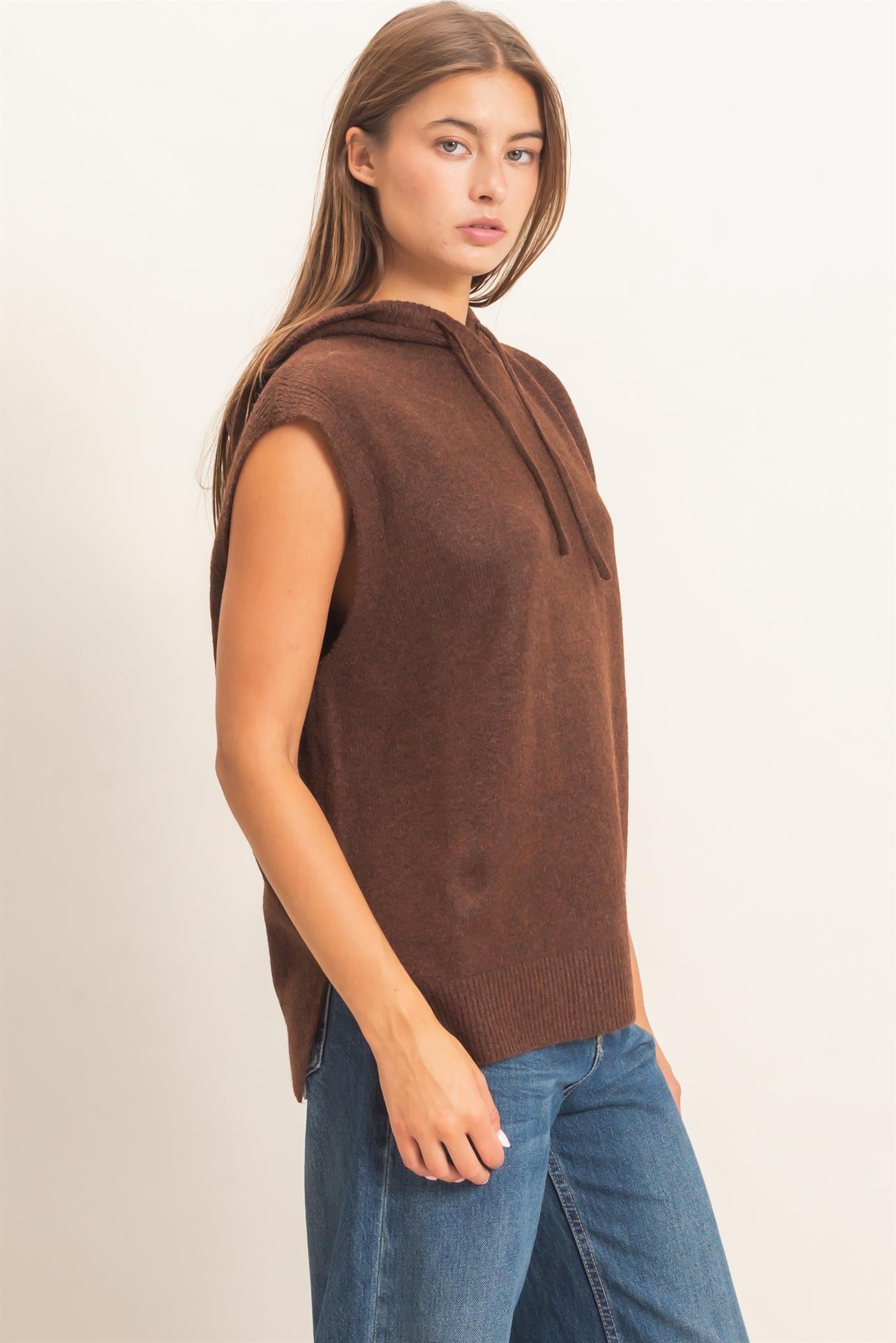 Sleeveless Hoodie Sweater