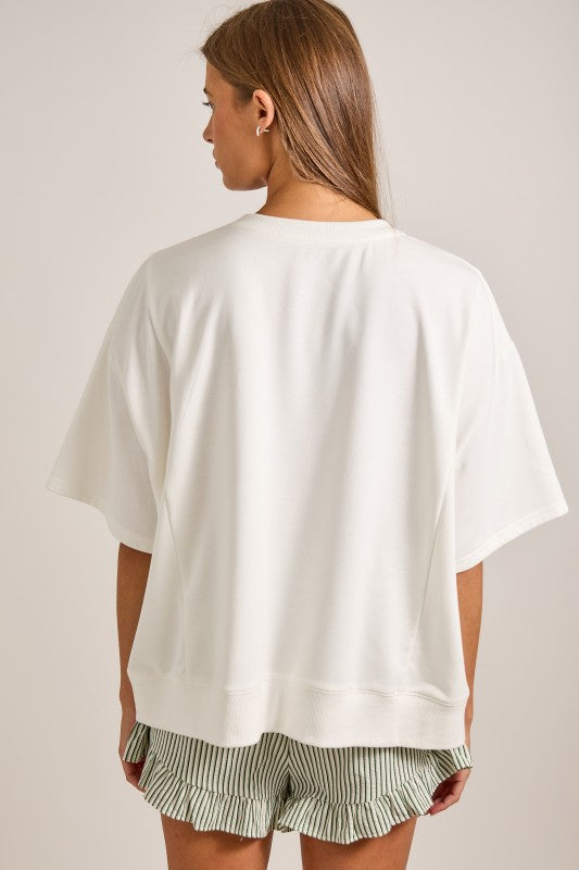 Oversized Bold Chili Pepper Appliqué Top