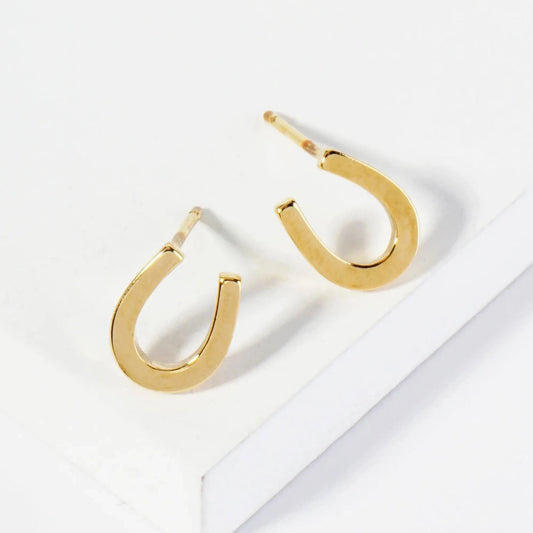 Gold Dipped Horseshoe Post Earrings