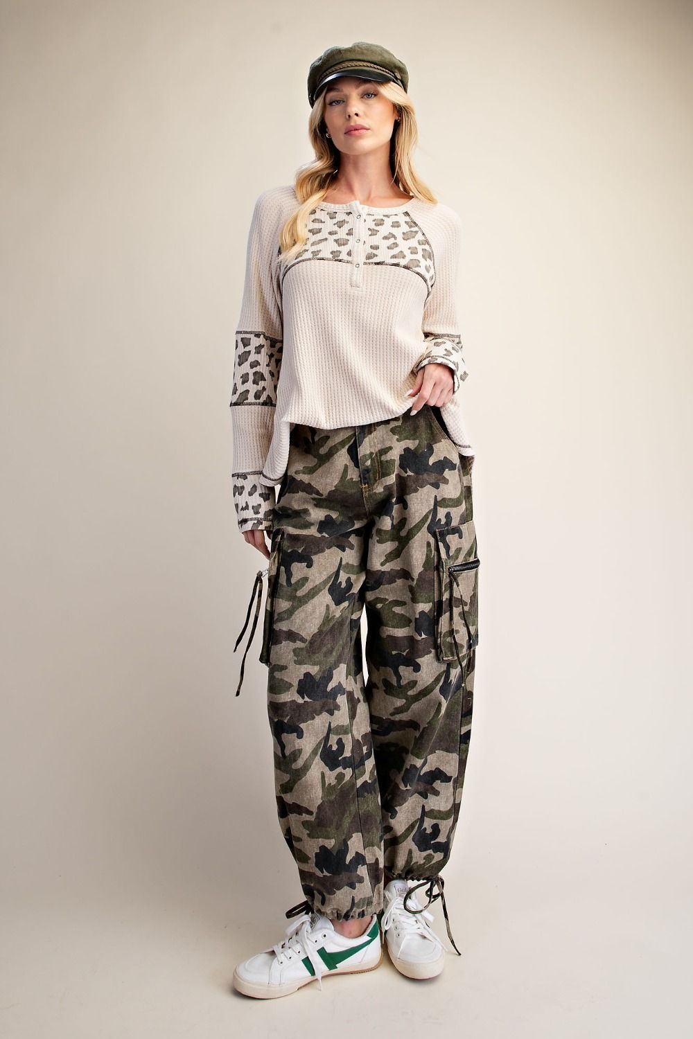 Camouflage Print Cargo Pants