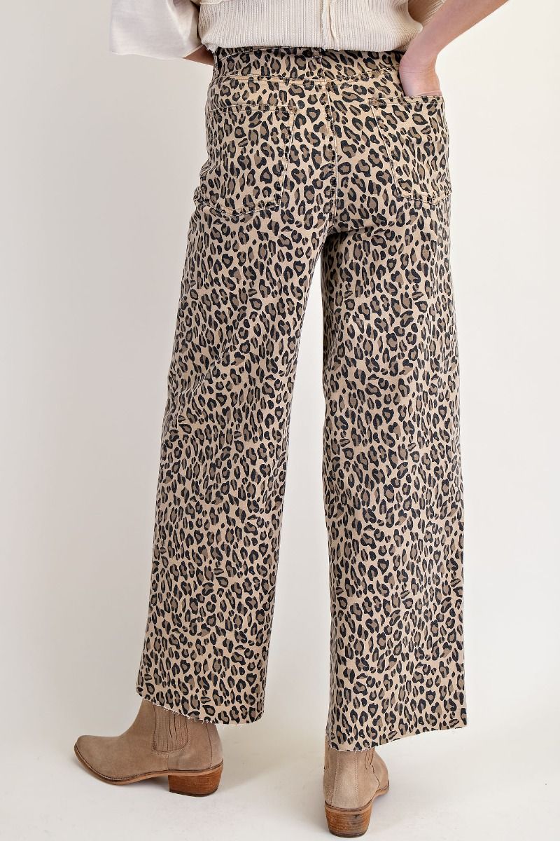 Leopard Washed Twill Pants