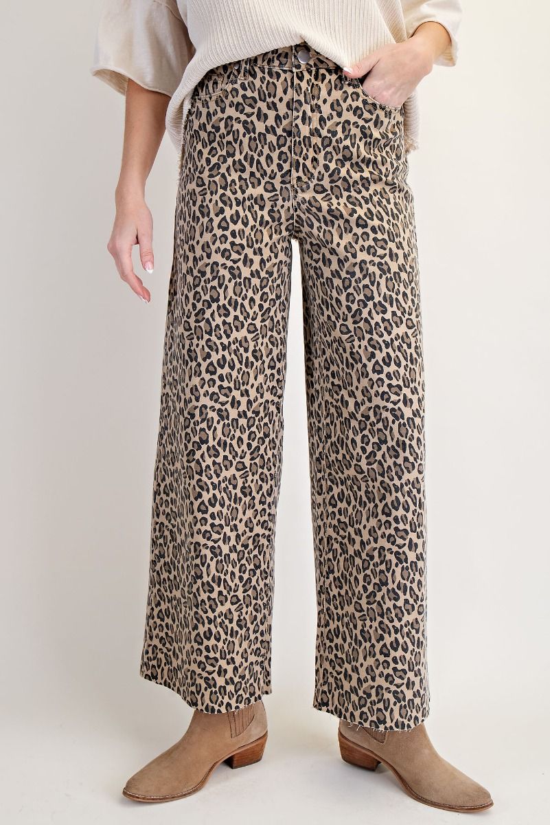 Leopard Washed Twill Pants