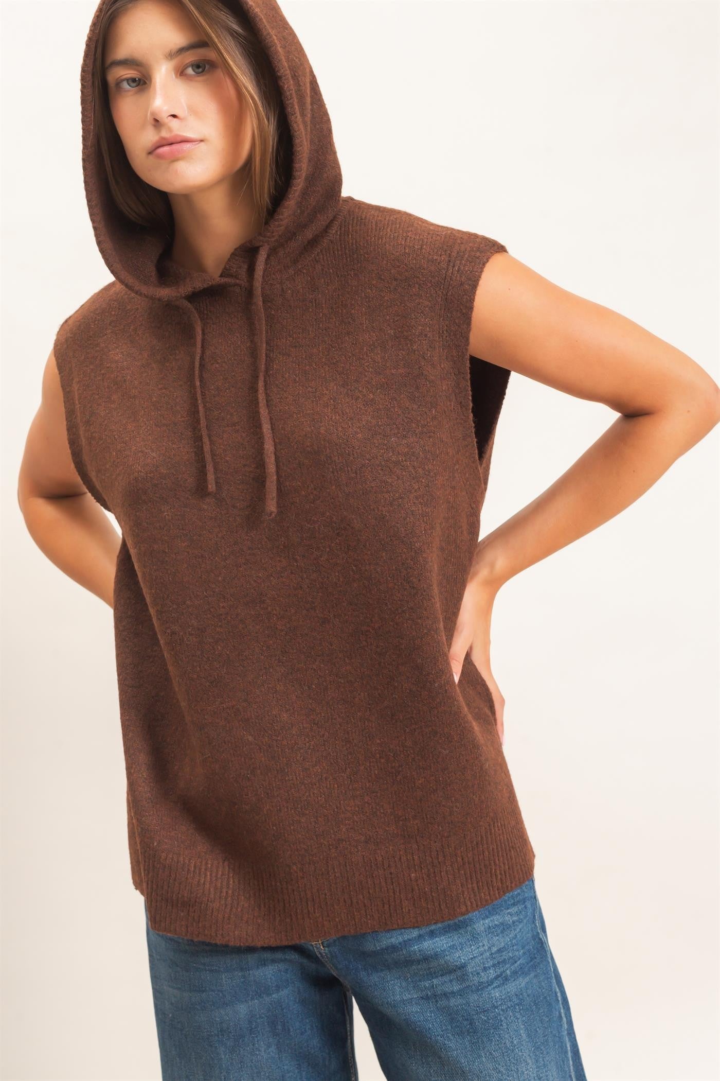 Sleeveless Hoodie Sweater