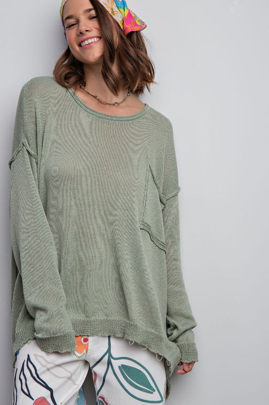 Sage Knit Long Sleeve Top