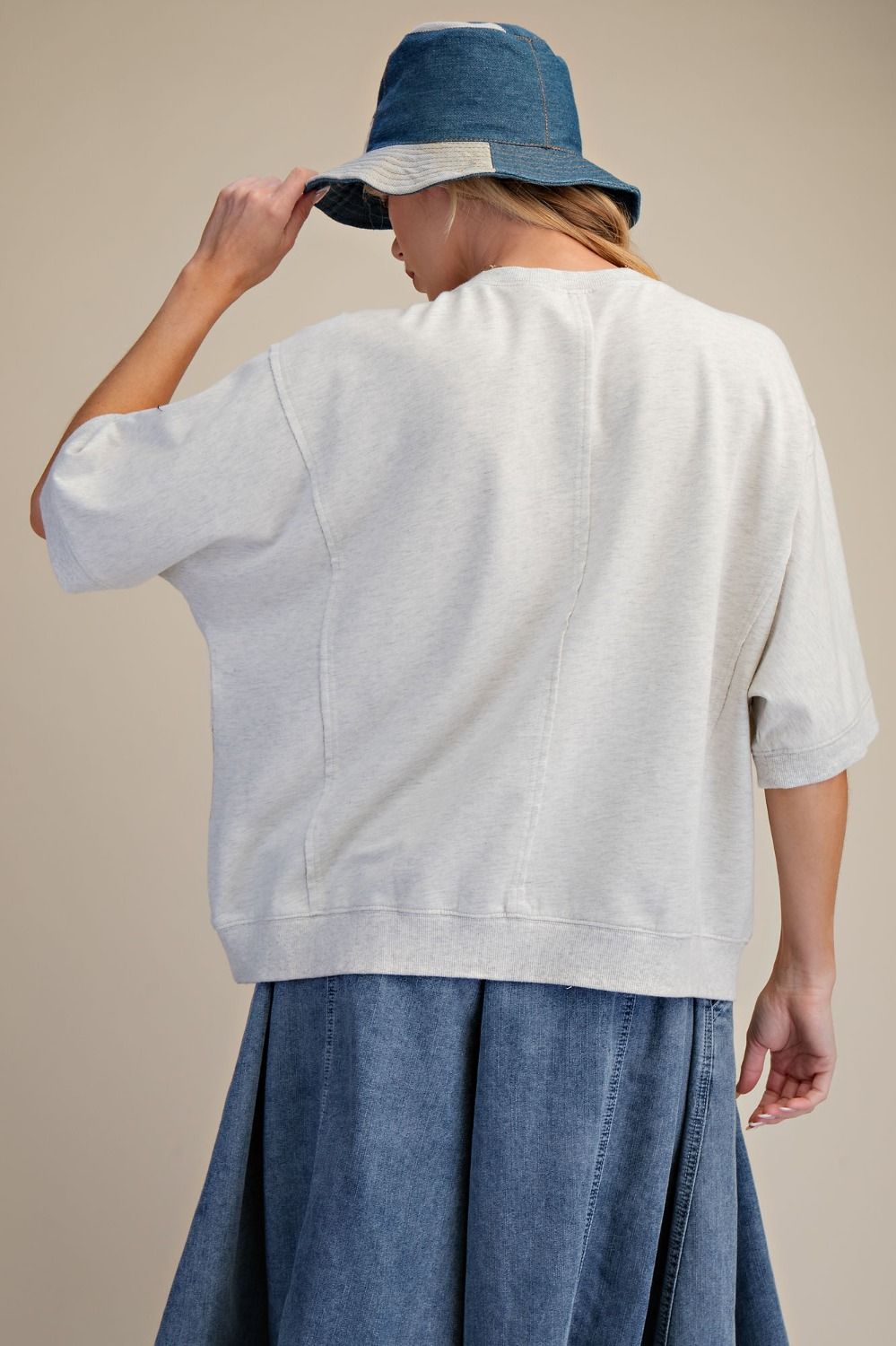 Grey USA Patch Terry Top