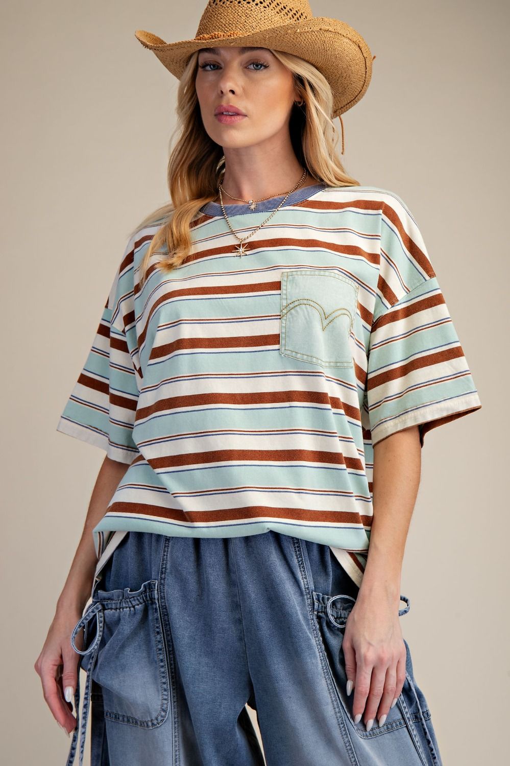 Stripe Washed Boxy Top