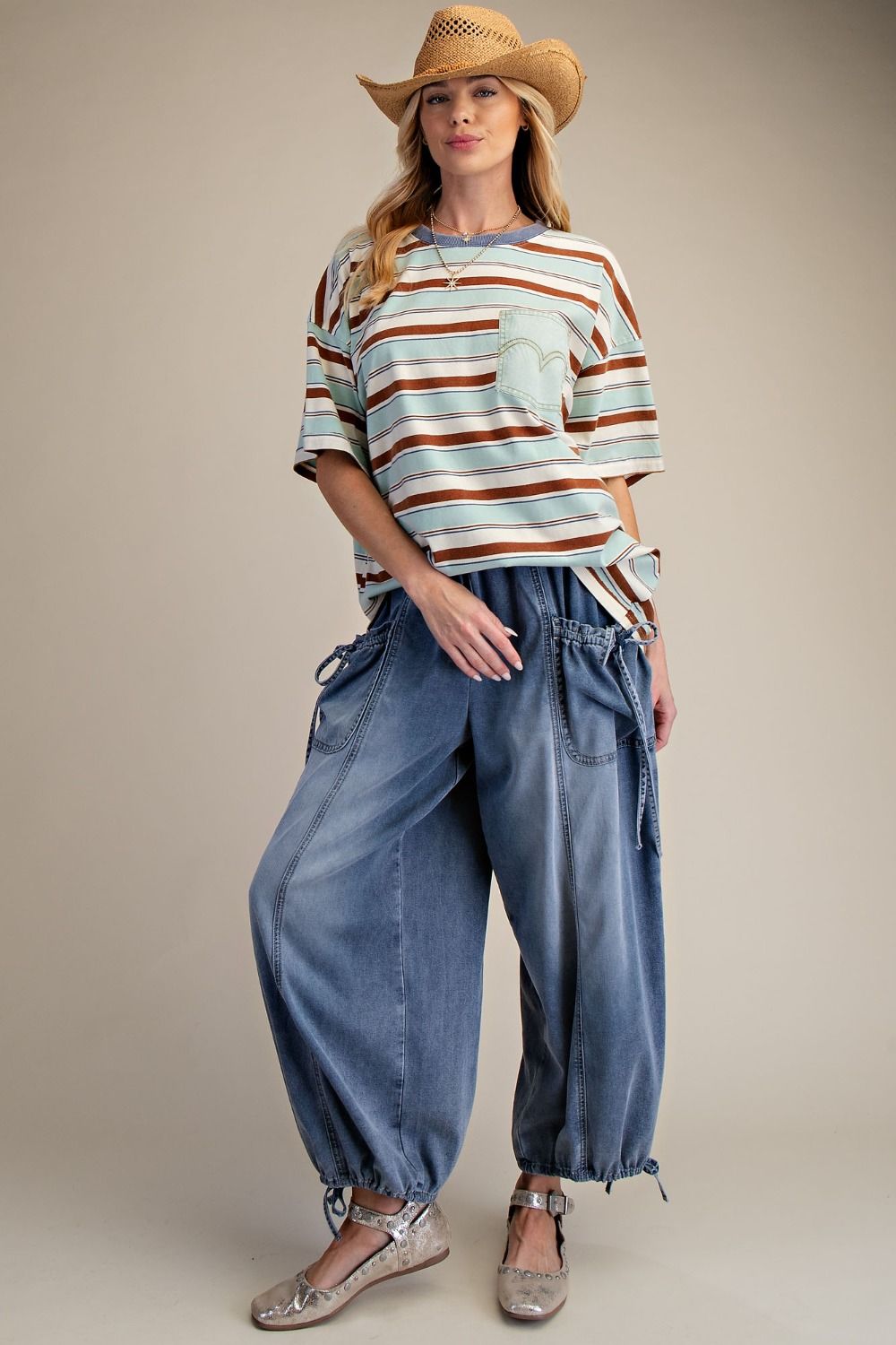 Stripe Washed Boxy Top
