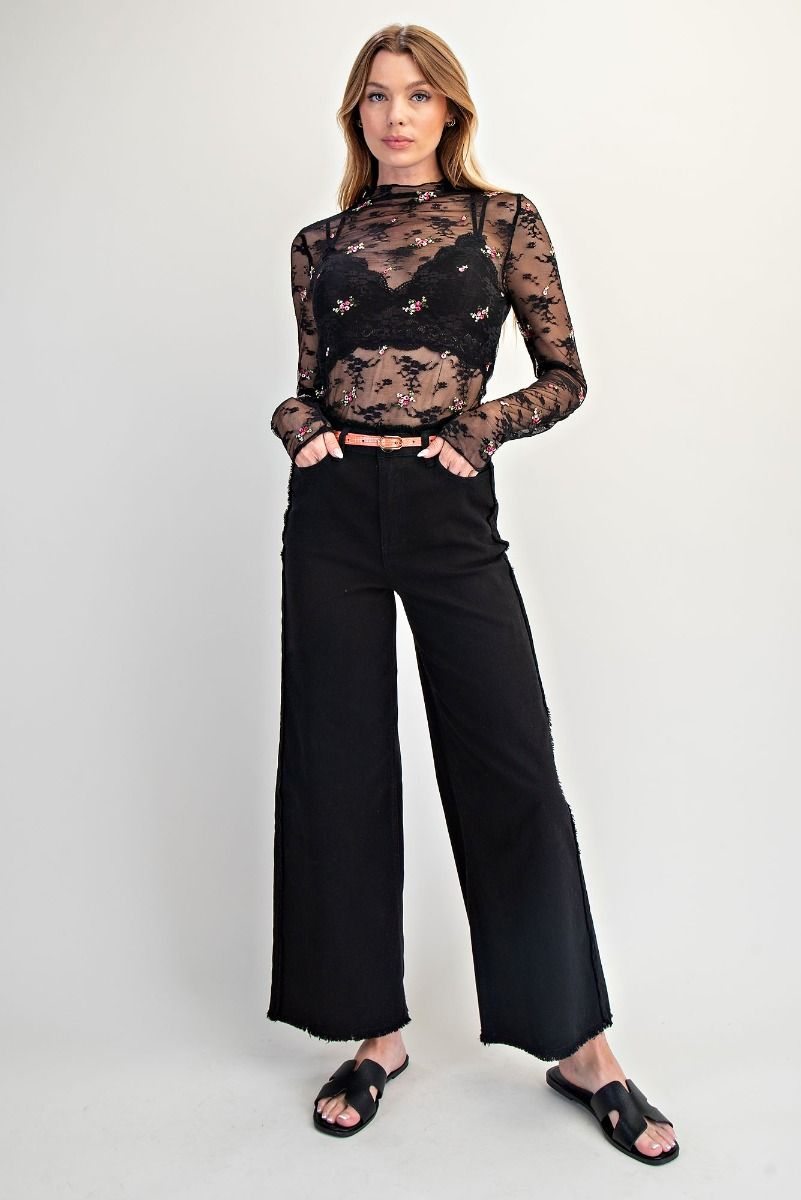 Floral Embroidered Lace Top