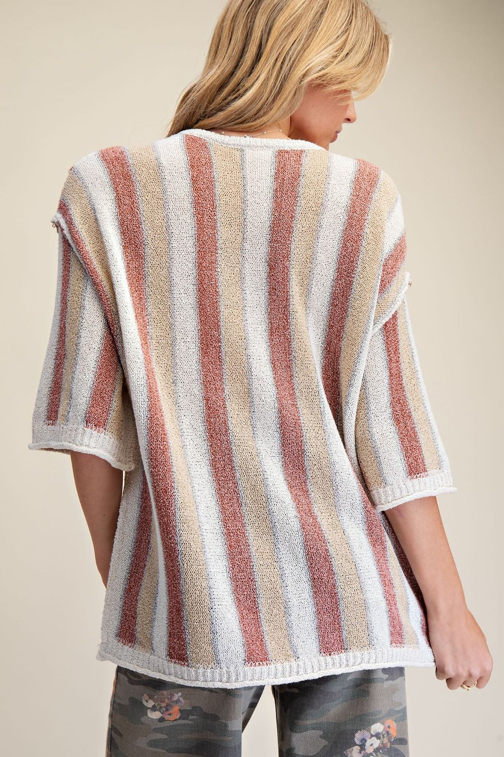 Cinnamon & Latte Striped Knit Sweater