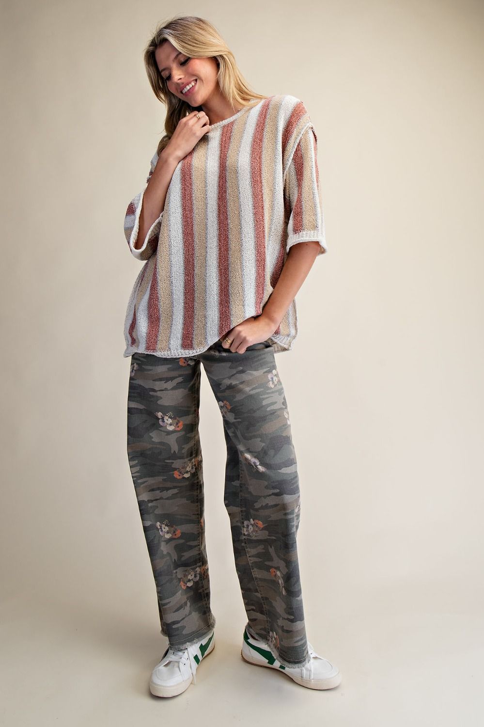 Cinnamon & Latte Striped Knit Sweater