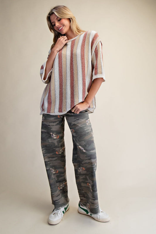 Cinnamon & Latte Striped Knit Sweater