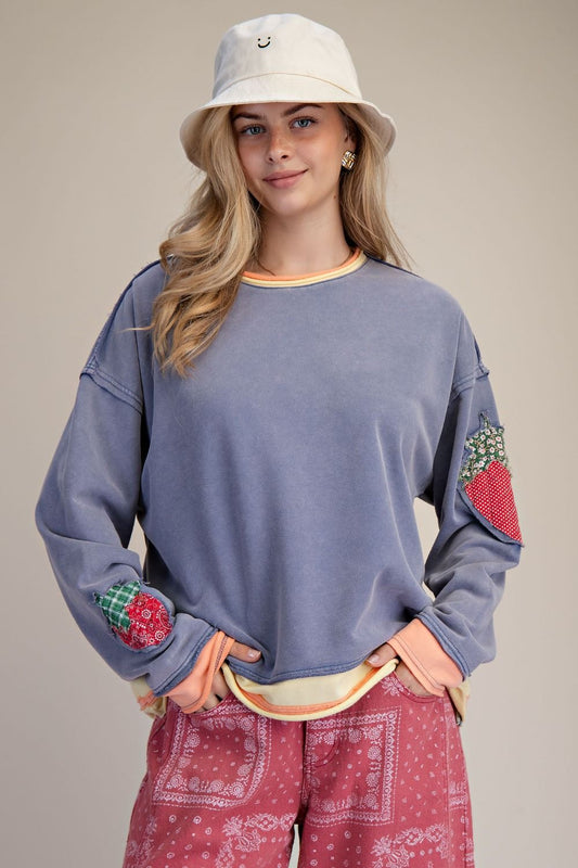 Strawberry Patch Terry Pullover
