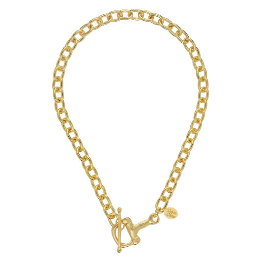 Susan Shaw Gold Horse Bit Toggle Necklace