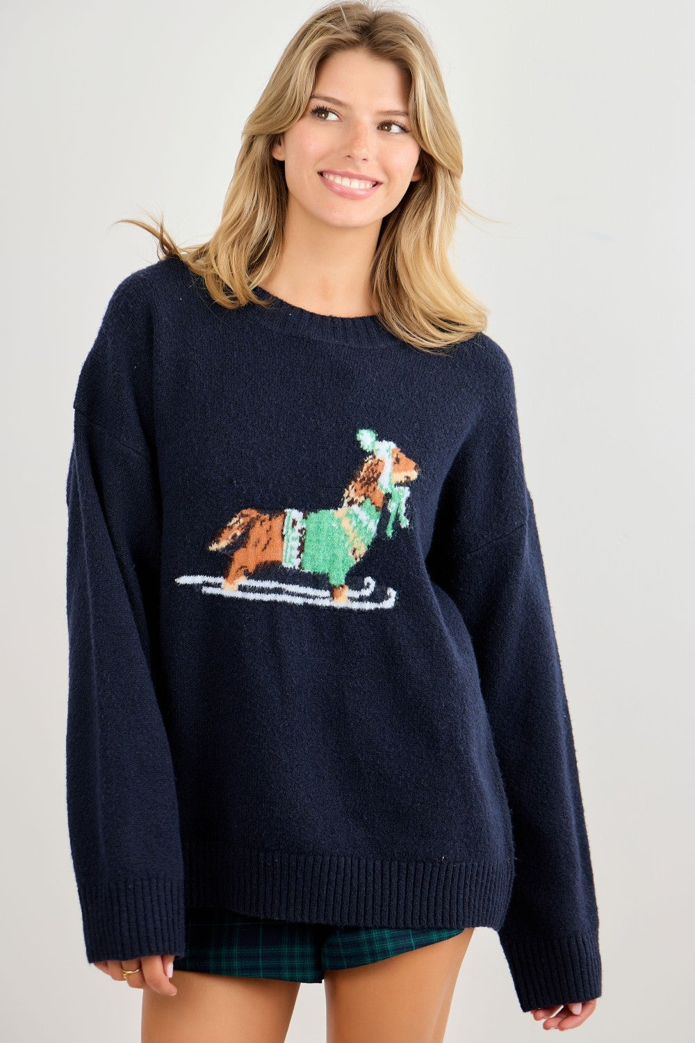 Skiing Dog Knit Sweater