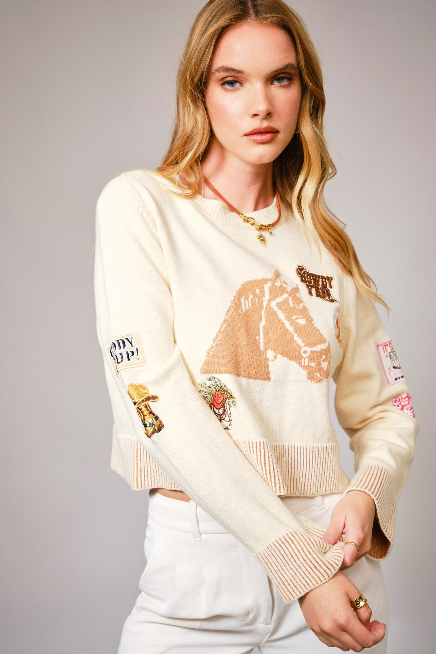 Horse Graphic Western Patch Sweate