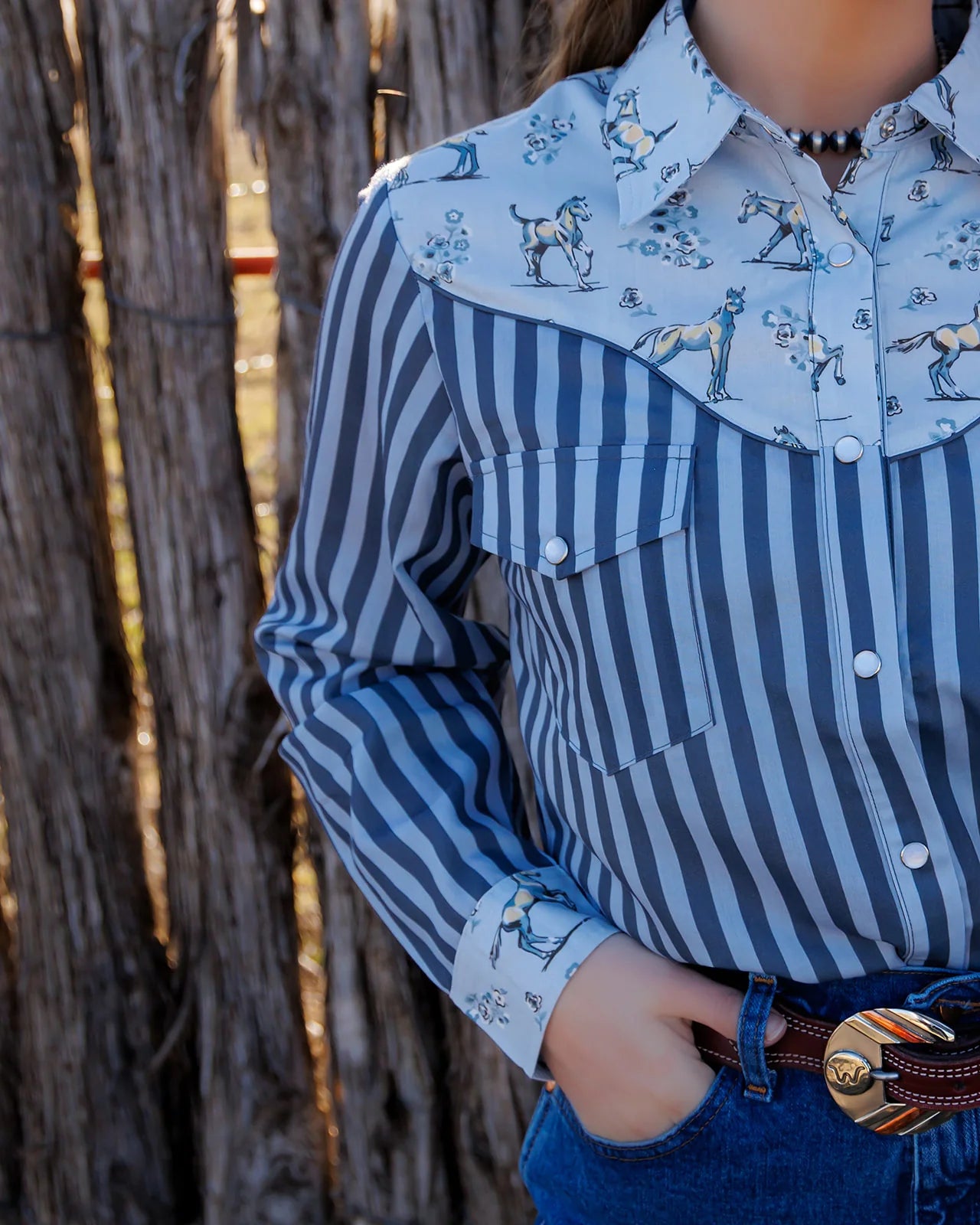 Foal Floral Pearl Snap Top