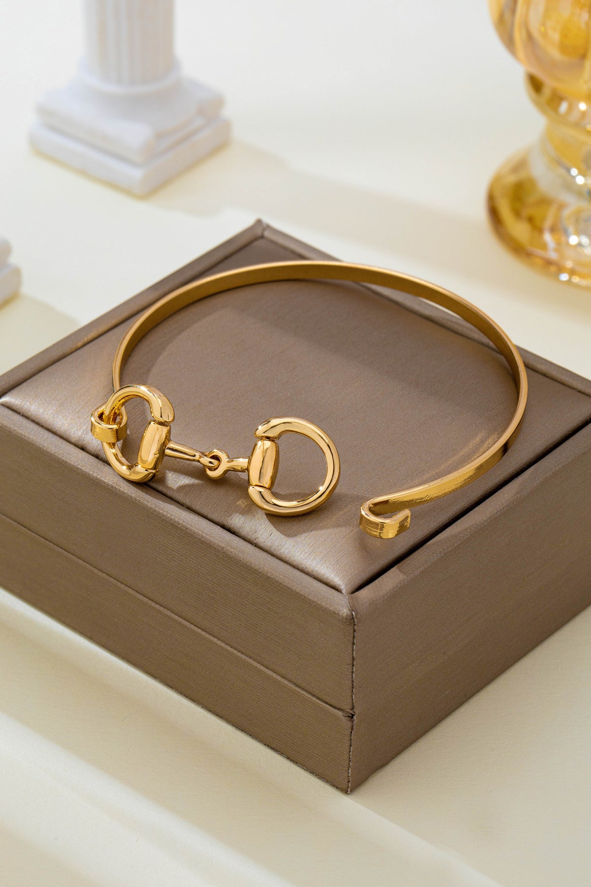 Gold Horse Bit Bangle Bracelet