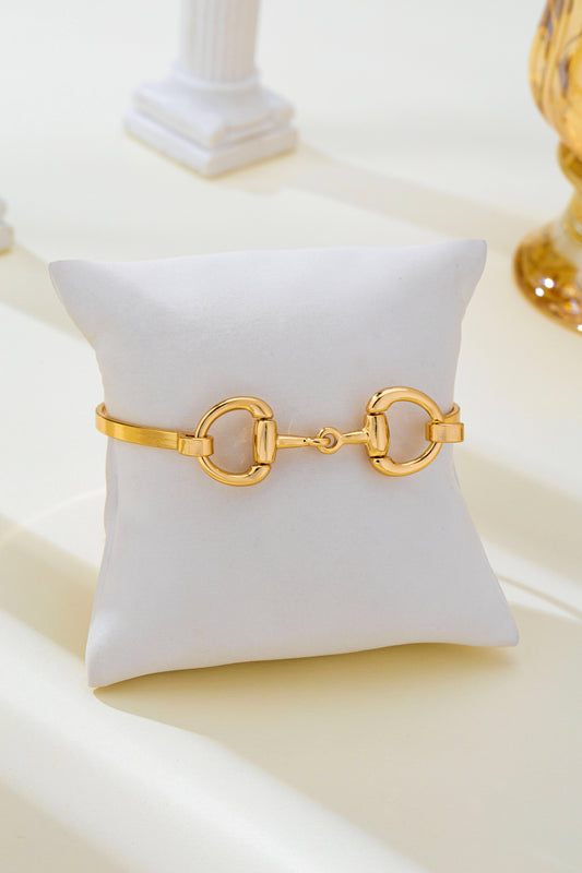 Gold Horse Bit Bangle Bracelet